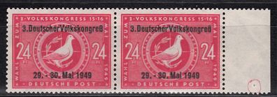 1946 SBZ-Allg. Ausgaben MiNr. 233 II Rand-Paar mit rotem Kreis, postfrisch