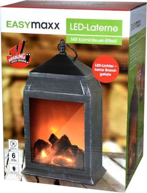 LED Laterne Flammen Effekt Easymaxx Kamin Optik Garten Zimmer 27,5 cm NEU