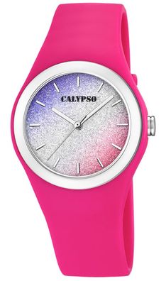 Calypso • Armbanduhr Quarzuhr pink • Kunststoff PU Band analog • K5754