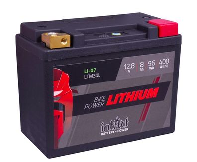 LI-07 LiFePO4 Motorradbatterie 8Ah c10 96Wh extrem leicht, sicher & zuverlässig