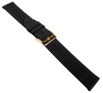 Aqua Soft Ersatzband Uhrenarmband Nappaleder schwarz 20579G