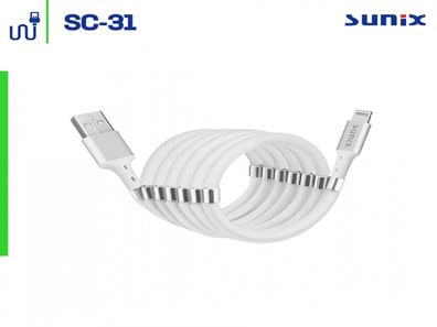 Sunix selbstorganisierender magnetischer USB Kabel 2.4A 1m Fast Charging Schnell ...