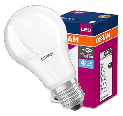 LED E27 Osram 8,5W cool white A60