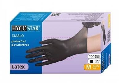 Latex-Handschuhe Diablo schwarz Gr. M / 100 Stück