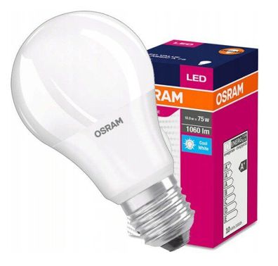 LED E27 Osram 10W cool white A75 (neutralweiß 4000k)