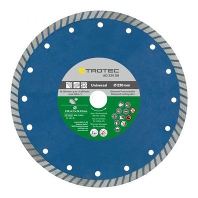 TROTEC Diamant-Trennscheibe AD 230 DB mit Turborand Winkelschleifer Trennen