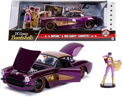 Jada Toys 253255007 DC Comics Bombshells Batgirl 1957 Chevy Corvette 1:24