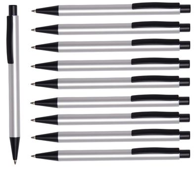 10 x Kugelschreiber Alu Set selten Metall Drehkugelschreiber blauschreibend