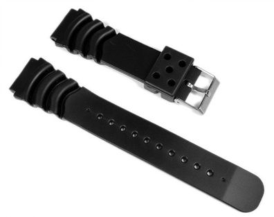 Ersatzband Uhrenarmband Kunststoff Schwarz 22mm 091022