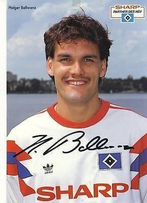 Holger Ballwanz Hamburger SV 1990-91 Autogrammkarte + A 64262