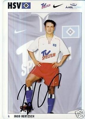 Ingo Hertzsch Hamburger SV 2001-02 Autogrammkarte + A 64207