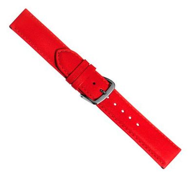 Uhrenarmband rot aus weichem Leder mit Ziernaht 20415S