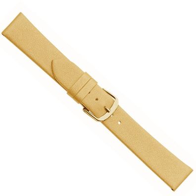Design I Ersatzband Uhrenarmband Kalbsleder Beige/ Gold 20495G
