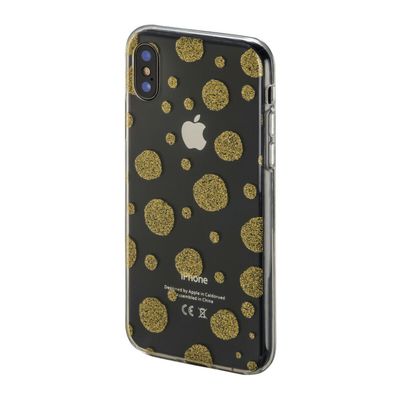 Hama TPU Handy Hülle goldene Kreise für iPhone X / XS Transparent Schutz