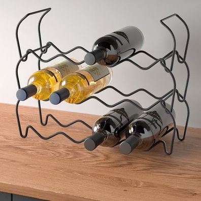 Metaltex Wine-Bar Lava Flaschenregal 3-er Set 44x15x13x34cm Touchtherm 382912000