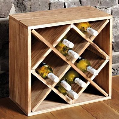 KESPER Weinflaschen-Regalsystem Holz 50 x 50 x 25 cm braun 69245