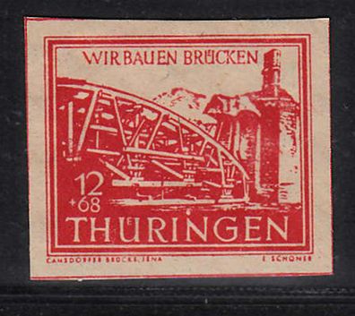 1946 SBZ - Thüringen Plattenfehler MiNr. 113y X, postfrisch