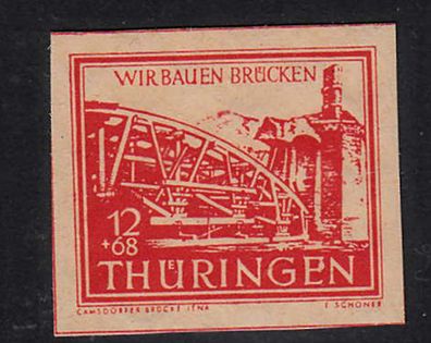 1946 SBZ - Thüringen Plattenfehler MiNr. 113y II, postfrisch