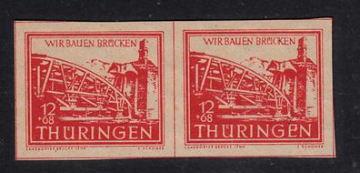 1946 SBZ - Thüringen Plattenfehler MiNr. 113y II im Paar, postfrisch