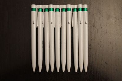 Antibac Kugelschreiber; Antibakterieller Kugelschreiber;10 Stück, weiß; Kappe in grün