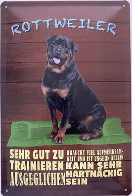 Blechschild 30 x 20 cm Hund: Rottweiler