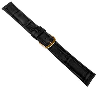 Chronos Ersatzband Uhrenarmband Kalbsleder schwarz 20709G
