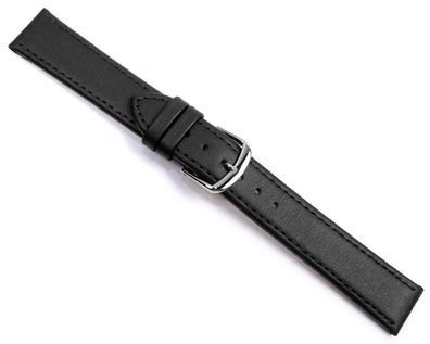 Elegance Ersatzband Uhrenarmband Kalbsleder schwarz Matt 20974S
