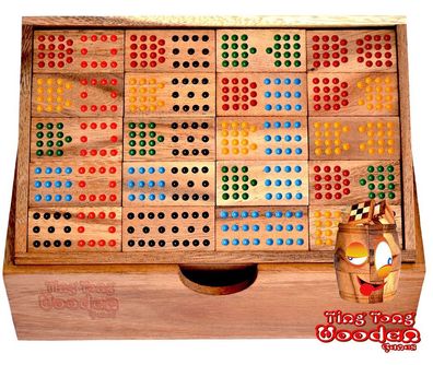 Domino 15 Legespiel 72 Dominosteine farbige Punkte Doppel 15 Domino Ting Tong