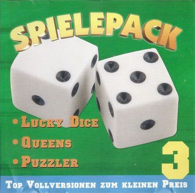 Spielepack 3 für Windows 95 (1998) Lucky Dice, Queens, Puzzler