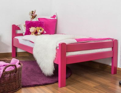 Kinderbett / Jugendbett "Easy Premium Line" K1/2n, Buche Vollholz massiv rosa la