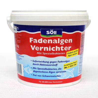Söll - Fadenalgen-Vernichter 2,5kg für 80.000 Liter Wasser - 11605 - 80589