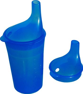 Trinkbecher-Set Tee und Brei, langes Mundstück, blau