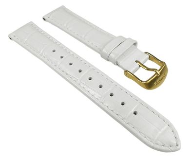 Timex Band Leder Krokooptik weiß 18mm T2P071 T2P041 T2P043 T2P061