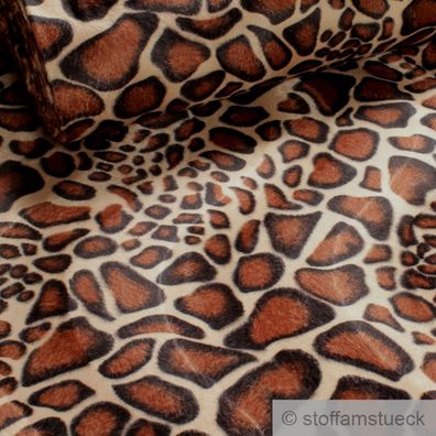 Stoff Polyester Plüsch Giraffe Fellimitat Fell Safari Giraffen flauschig weich warm