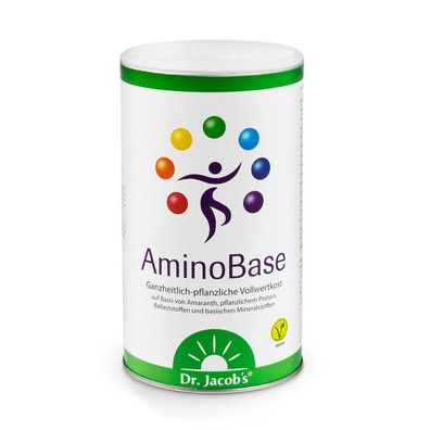 Dr. Jacob´s AminoBase Pulver 345g, pflanzliches Eiweiß, Mineralstoffe, MHD 10/26