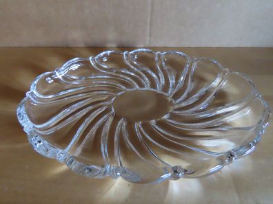 Glasplatte Rand gewellt Glas mit Relief oval ca. 23,5 x 17cm