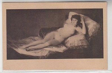 31794 Erotik Ak Frauenakt auf Sofa, Goja: "Maja" um 1930
