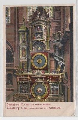 63346 Ak Strassburg im Elsass astronomische Uhr im Münster 1906