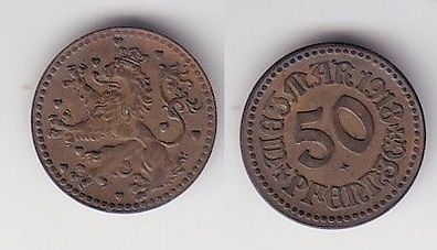 50 Pfennig Notgeld Messing Münze Weimar 1918