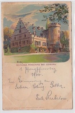 62990 Ak Lithographie Schloss Rosenau bei Coburg 1900