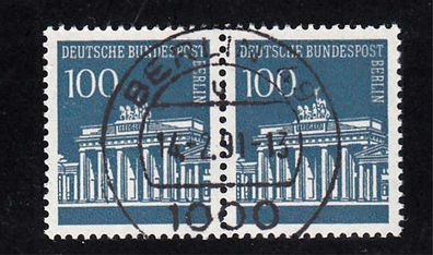 1966 Berlin, Brandenb. Tor, MiNr. 290, Paar, zentrierter Rundstempel, Original Gummi