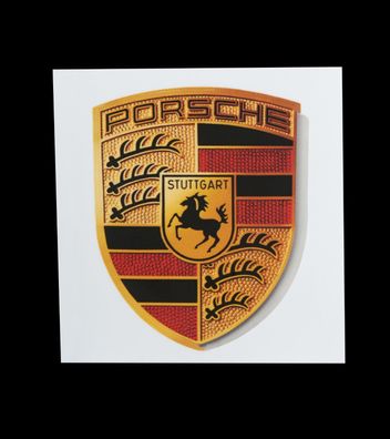 Original Porsche Aufkleber Wappen Emblem Kunstharz beschichtet
