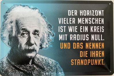 Blechschild 30x20cm Einstein Spruch: Radius NULL !