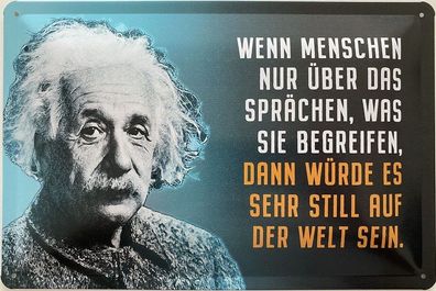 Blechschild 30x20cm Einstein Spruch: Still auf der Welt !