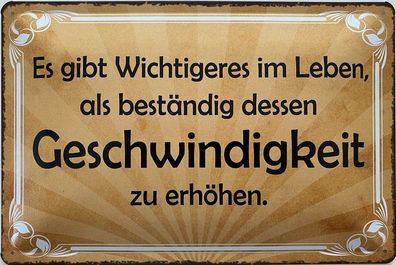 Blechschild 30 x 20 cm Spruch: Geschwindigkeit !