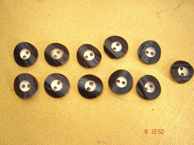10 Stück echt Hirschhorn Knopf dunkel glatt 1,8 cm Hornknopf für Jacke Bluse Nr23