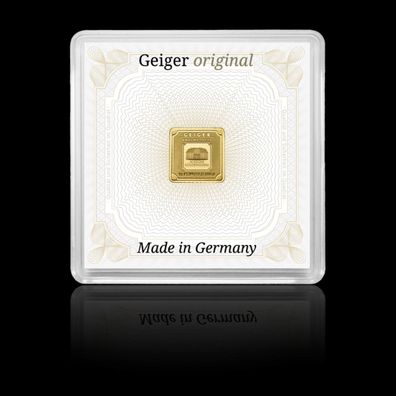 Geiger Edelmetalle 1 Gramm 999.9 Goldbarren quadratisch mit Zertifikat in Kapsel