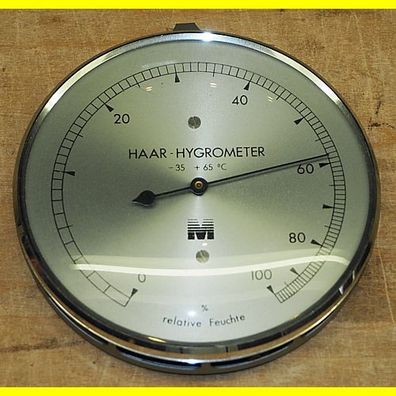 Haar - Hygrometer / zur Anzeige der relativen Luftfeuchte - Durchmesser 10,3 cm
