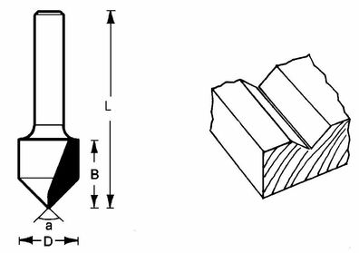 FAMAG 3105 V-Nutfräser 12,7x12,7x44,7