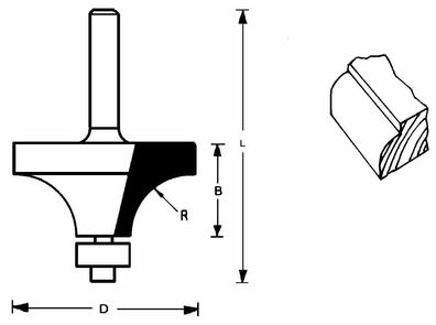 FAMAG 3109 Radiusfräser ohne Falz (Abrundfräser) 28,6x12,7x51